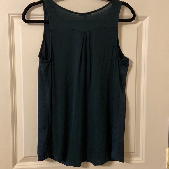 Express 18” pit to pit  Medium Button front Green Vneck - Picture 2 of 6